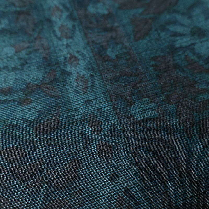 単衣 紬 良品 正絹 花柄 単衣仕立て 胴抜き 身丈161cm 裄丈65cm 一部しつけ糸付き 着物 青・紺_画像8