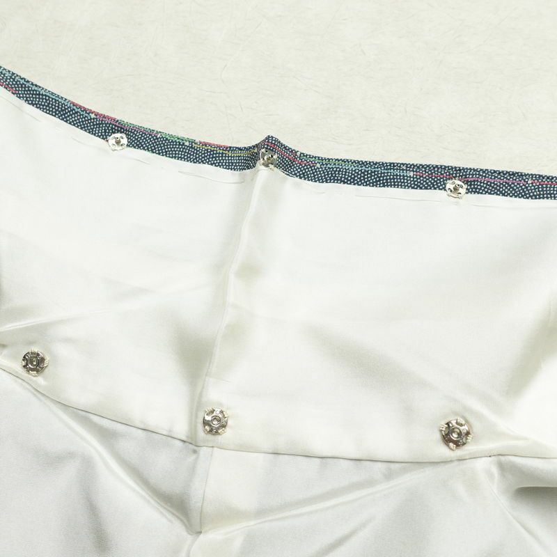 小紋 縮緬 正絹 幾何学柄・抽象柄 袷仕立て 身丈153cm 裄丈63cm 着物 青・紺_画像17