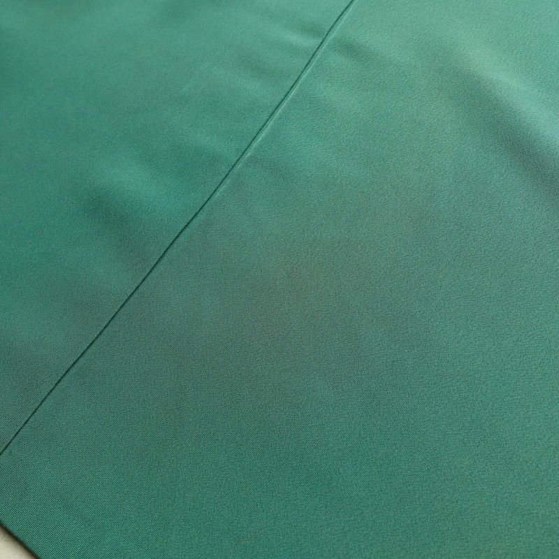 振袖 落款入り 草野一騎 縮緬 正絹 花柄 袷仕立て 身丈168cm 裄丈70.5cm フォーマル 二十歳 着物 緑・うぐいす色_画像20