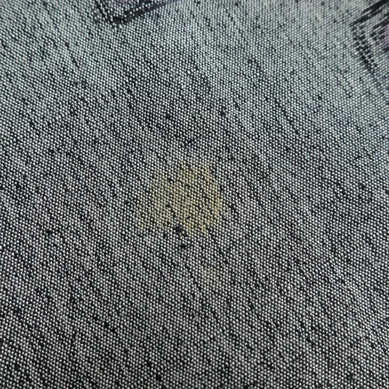 紬 正絹 木の葉・植物柄 袷仕立て 身丈159cm 裄丈66cm 着物 グレー_画像12