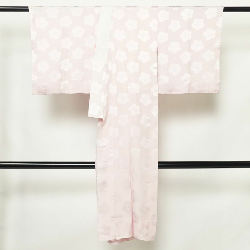 長襦袢 絞り 正絹 花柄 袖無双・胴抜き 身丈115cm 裄丈62.5cm フォーマル ピンク_画像1