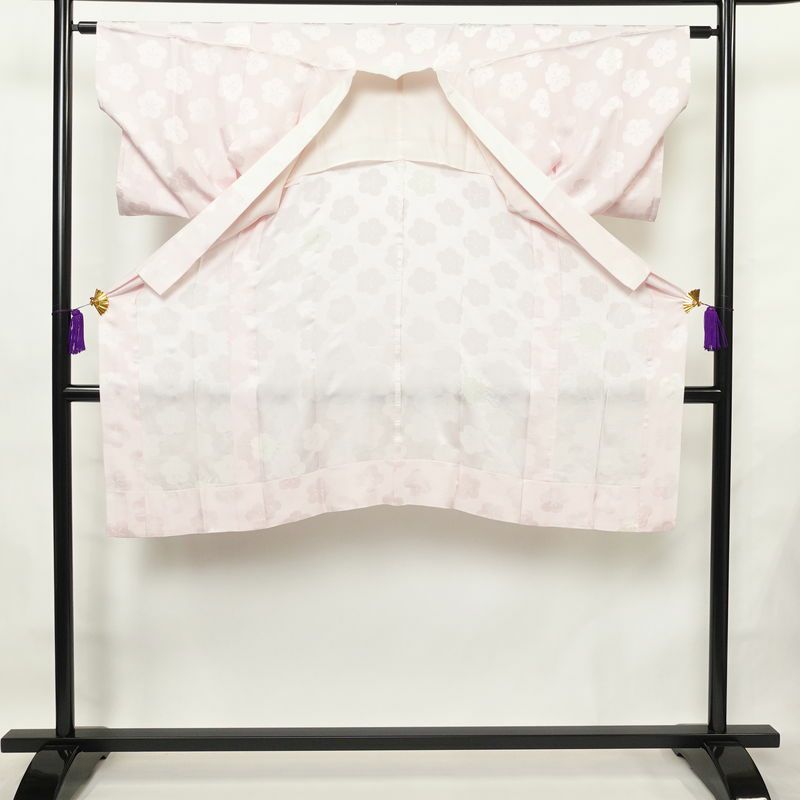 長襦袢 絞り 正絹 花柄 袖無双・胴抜き 身丈115cm 裄丈62.5cm フォーマル ピンク_画像2