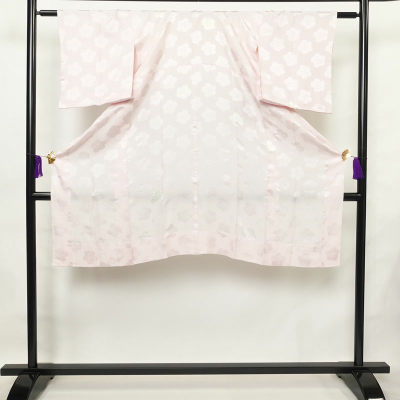 長襦袢 絞り 正絹 花柄 袖無双・胴抜き 身丈115cm 裄丈62.5cm フォーマル ピンク_画像3