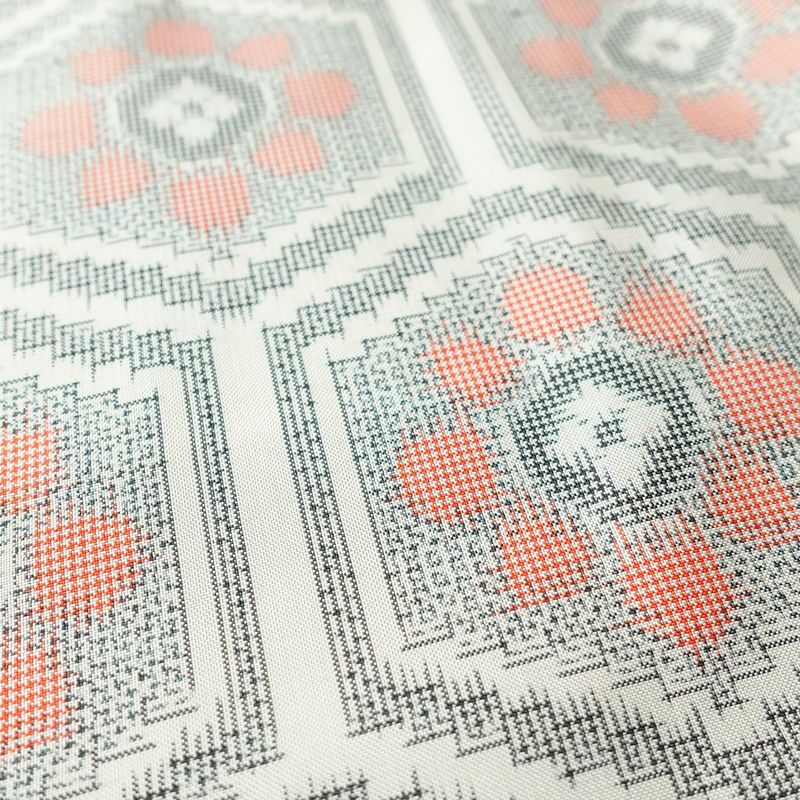 紬 しつけ糸付き 正絹 亀甲柄 袷仕立て 身丈163.5cm 裄丈65.5cm 着物 多色使い_画像8