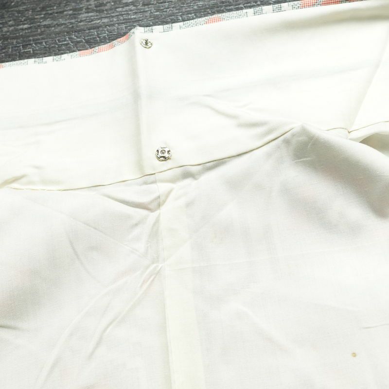 紬 しつけ糸付き 正絹 亀甲柄 袷仕立て 身丈163.5cm 裄丈65.5cm 着物 多色使い_画像19