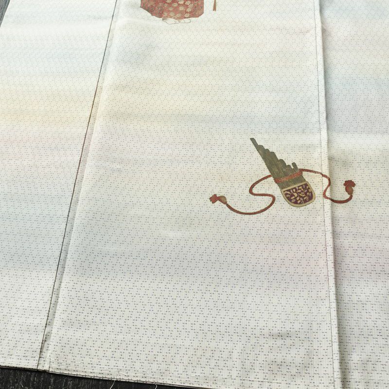 付け下げ 正絹 人物・動物柄 袷仕立て 身丈165.5cm 裄丈67cm 共八掛 金彩 フォーマル 着物 白_画像4