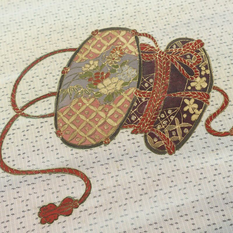 付け下げ 正絹 人物・動物柄 袷仕立て 身丈165.5cm 裄丈67cm 共八掛 金彩 フォーマル 着物 白_画像12