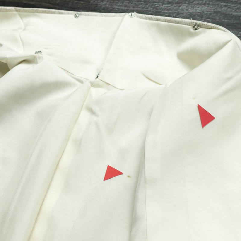 付け下げ 正絹 人物・動物柄 袷仕立て 身丈165.5cm 裄丈67cm 共八掛 金彩 フォーマル 着物 白_画像18