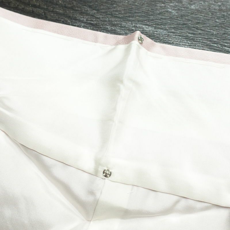 付け下げ 良品 しつけ糸付き 正絹 花柄 袷仕立て 身丈154.5cm 裄丈64cm フォーマル 着物 ピンク_画像19