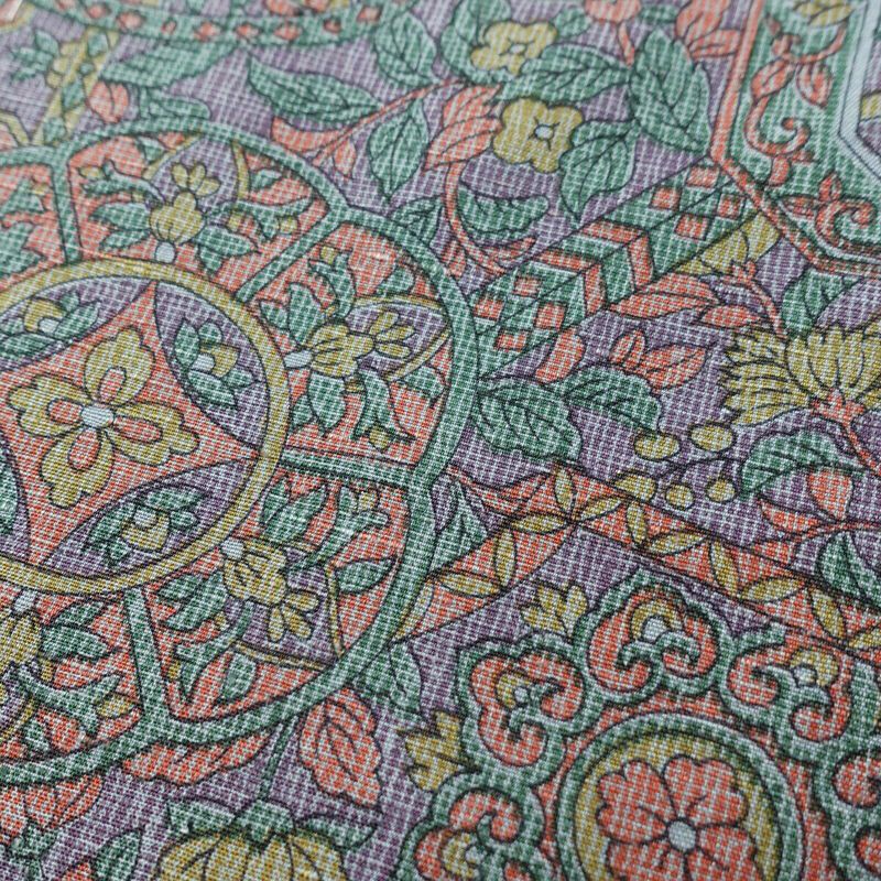 小紋 しつけ糸付き 紬地 正絹 木の葉・植物柄 袷仕立て 身丈159cm 裄丈65.5cm 着物 多色使い_画像8