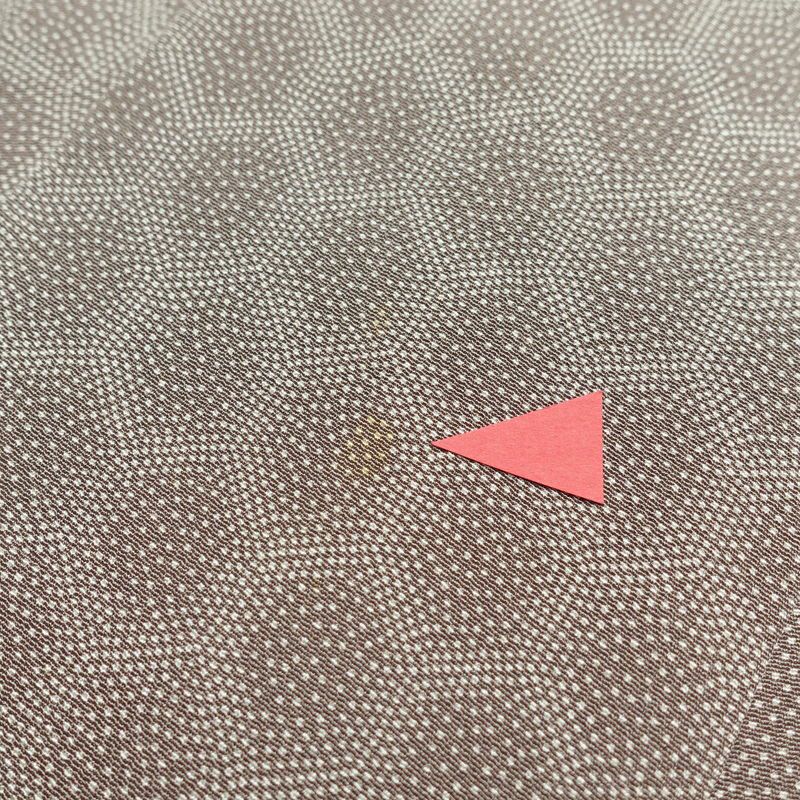 小紋 縮緬 正絹 亀甲柄 袷仕立て 身丈153.5cm 裄丈66.5cm 着物 グレー_画像18