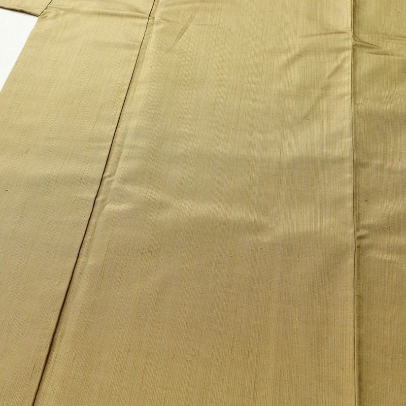 紬 正絹 無地 袷仕立て 身丈164.5cm 裄丈67cm 着物 黄・黄土色_画像5