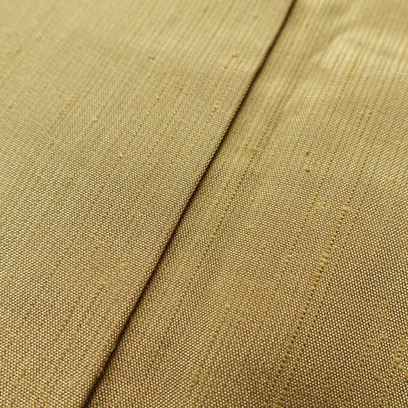 紬 正絹 無地 袷仕立て 身丈164.5cm 裄丈67cm 着物 黄・黄土色_画像8