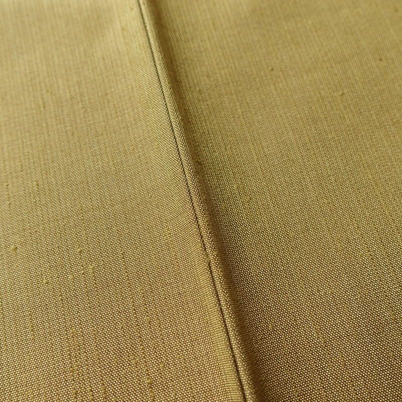 紬 正絹 無地 袷仕立て 身丈164.5cm 裄丈67cm 着物 黄・黄土色_画像10