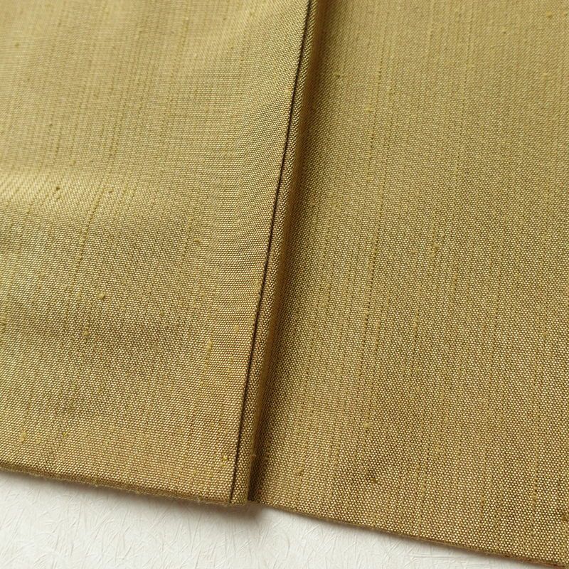 紬 正絹 無地 袷仕立て 身丈164.5cm 裄丈67cm 着物 黄・黄土色_画像11