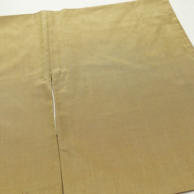 紬 正絹 無地 袷仕立て 身丈164.5cm 裄丈67cm 着物 黄・黄土色_画像12