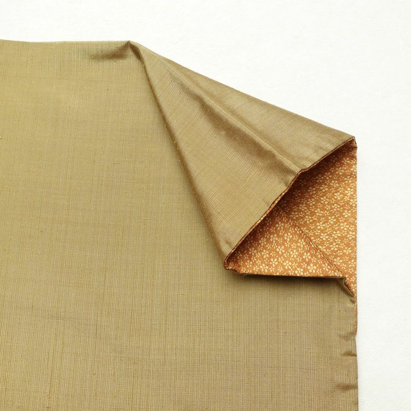 紬 正絹 無地 袷仕立て 身丈164.5cm 裄丈67cm 着物 黄・黄土色_画像13