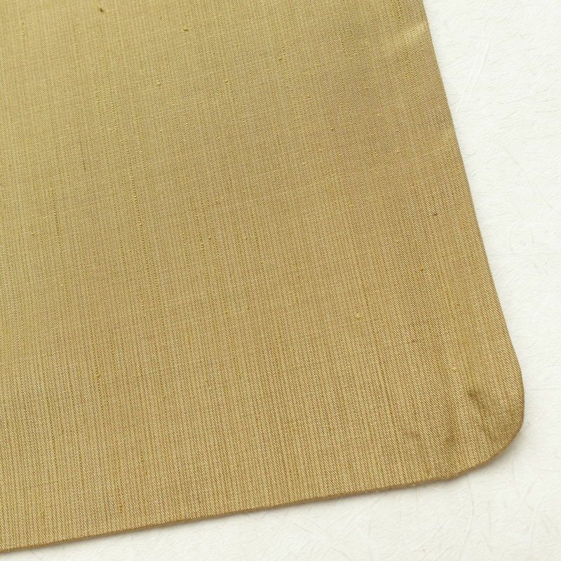 紬 正絹 無地 袷仕立て 身丈164.5cm 裄丈67cm 着物 黄・黄土色_画像14
