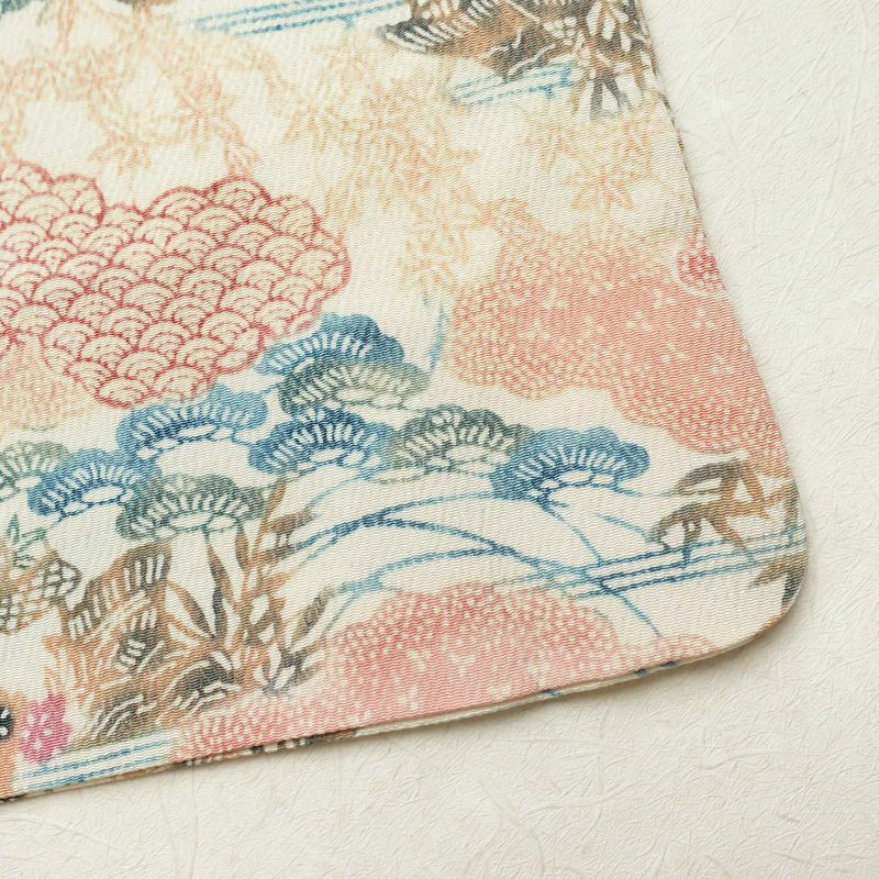 小紋 縮緬 正絹 古典柄 袷仕立て 身丈154cm 裄丈66.5cm 着物 クリーム_画像14