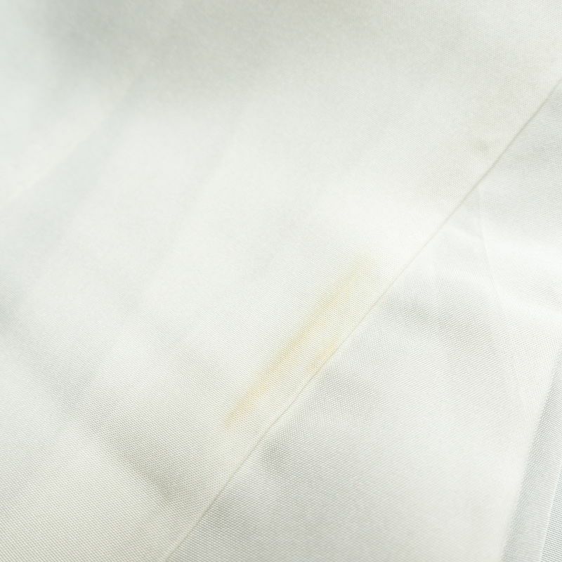 小紋 正絹 花柄 袷仕立て 身丈157cm 裄丈67cm 箔 着物 緑・うぐいす色_画像19