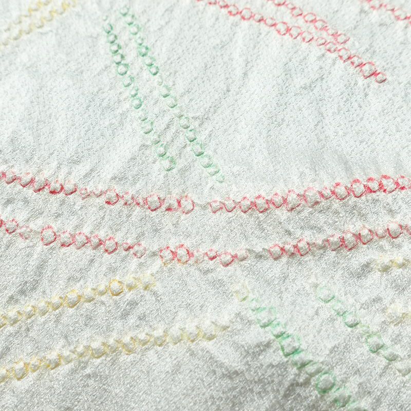 小紋 絞り 正絹 幾何学柄・抽象柄 袷仕立て 身丈153cm 裄丈63.5cm 着物 青・紺_画像7