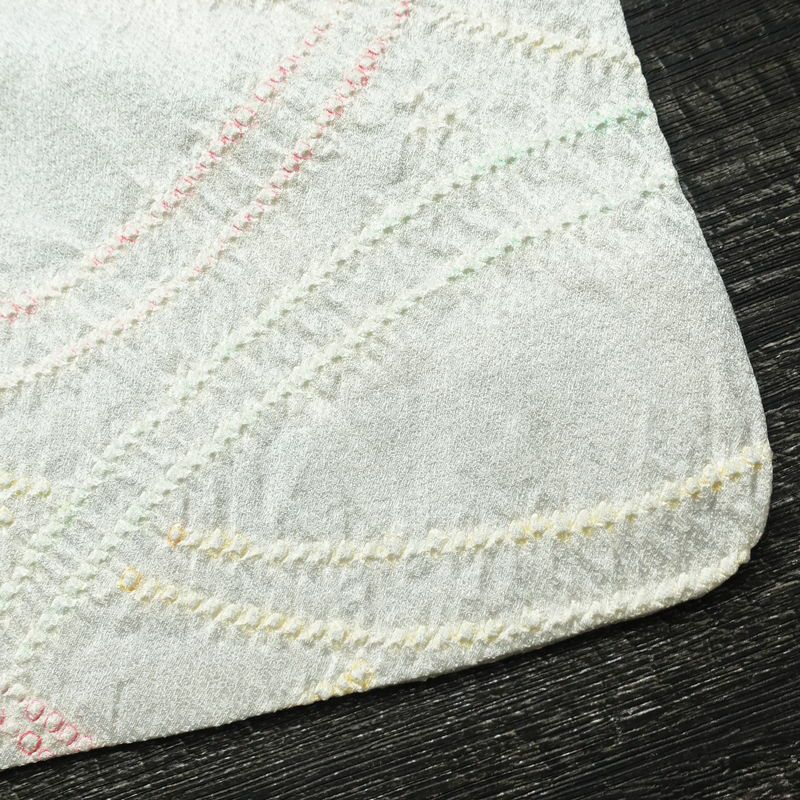 小紋 絞り 正絹 幾何学柄・抽象柄 袷仕立て 身丈153cm 裄丈63.5cm 着物 青・紺_画像16