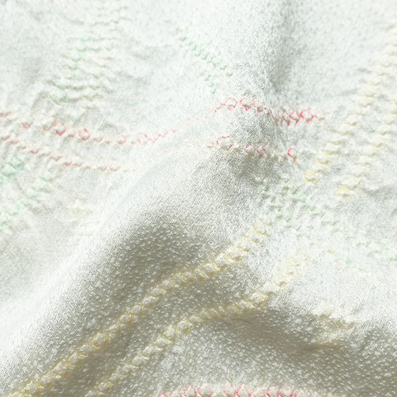 小紋 絞り 正絹 幾何学柄・抽象柄 袷仕立て 身丈153cm 裄丈63.5cm 着物 青・紺_画像21