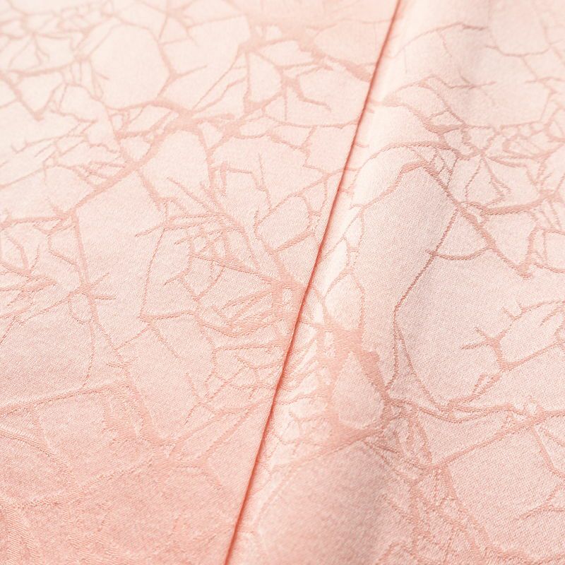 色無地 良品 綸子 一つ紋付き 正絹 幾何学柄・抽象柄 袷仕立て 身丈159.5cm 裄丈63cm 共八掛 フォーマル 着物 ピンク_画像8