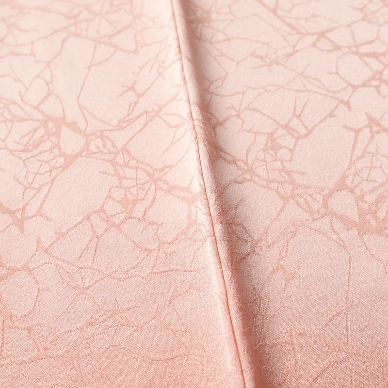 色無地 良品 綸子 一つ紋付き 正絹 幾何学柄・抽象柄 袷仕立て 身丈159.5cm 裄丈63cm 共八掛 フォーマル 着物 ピンク_画像9