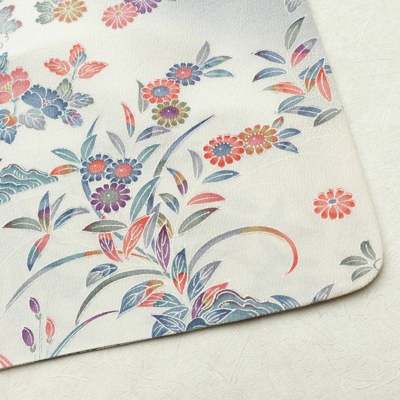 訪問着 縮緬 正絹 花柄 袷仕立て 身丈161cm 裄丈66.5cm フォーマル 着物 多色使い_画像17