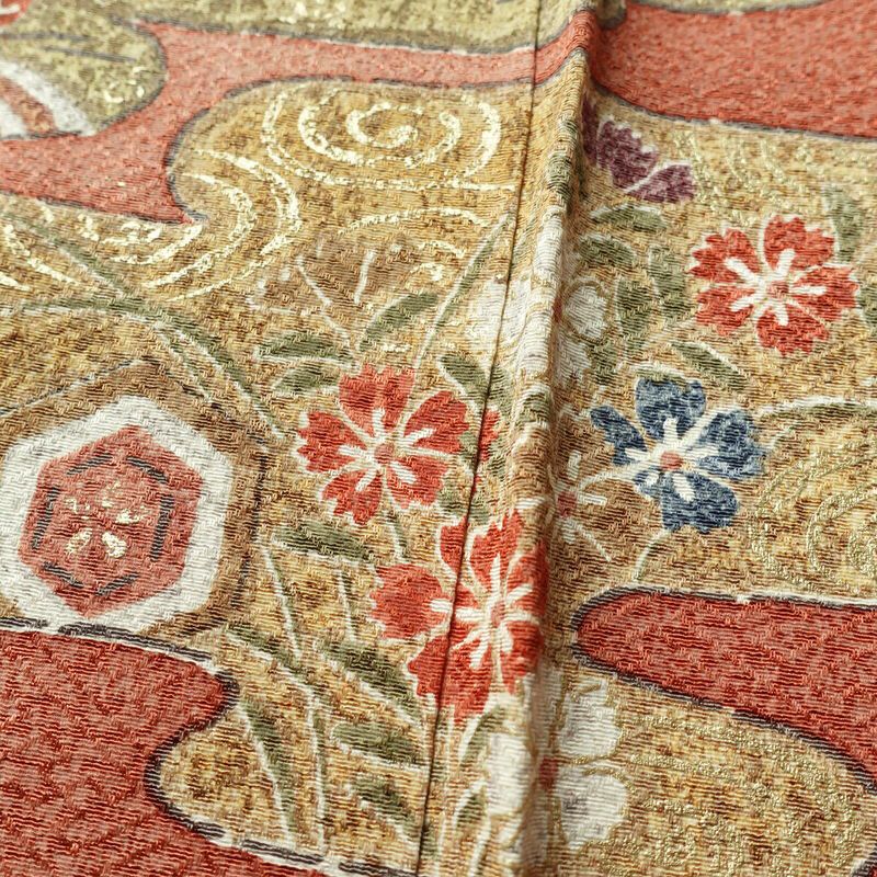 付け下げ 付下小紋 正絹 古典柄 袷仕立て 身丈163cm 裄丈66cm 箔 フォーマル 着物 多色使い_画像11