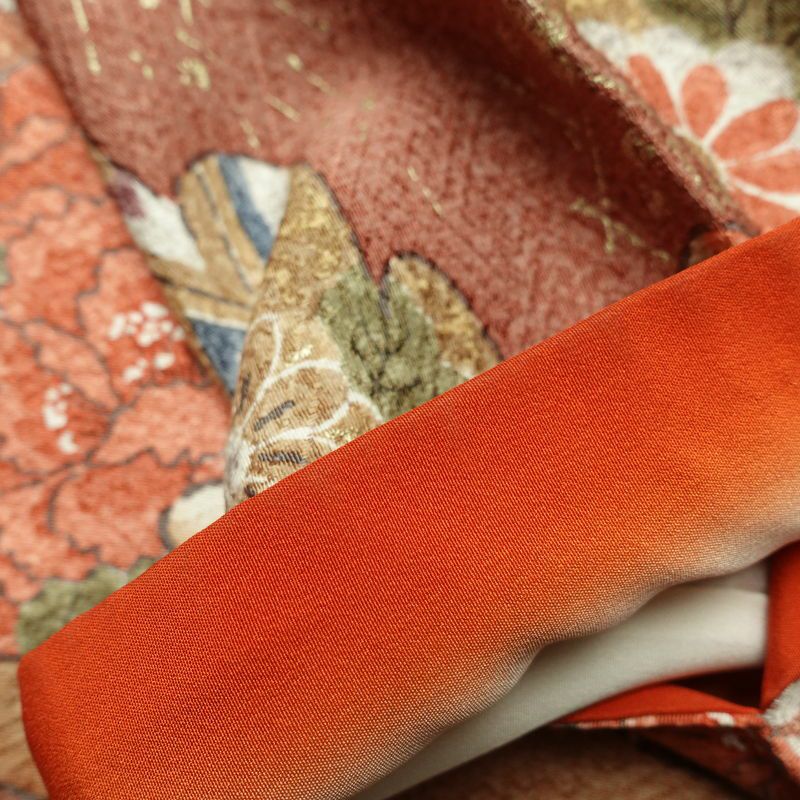 付け下げ 付下小紋 正絹 古典柄 袷仕立て 身丈163cm 裄丈66cm 箔 フォーマル 着物 多色使い_画像16