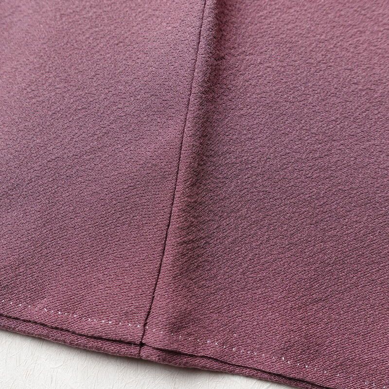 色無地 縮緬 一つ紋付き 正絹 無地 袷仕立て 身丈161cm 裄丈67cm フォーマル 着物 紫・藤色_画像10