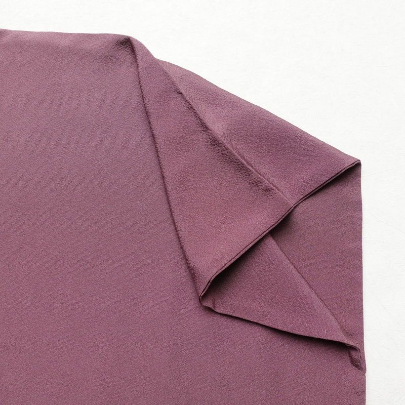 色無地 縮緬 一つ紋付き 正絹 無地 袷仕立て 身丈161cm 裄丈67cm フォーマル 着物 紫・藤色_画像14