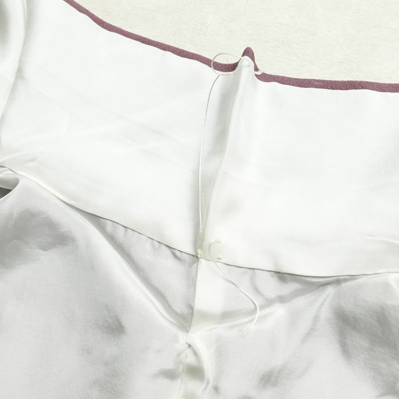 色無地 縮緬 一つ紋付き 正絹 無地 袷仕立て 身丈161cm 裄丈67cm フォーマル 着物 紫・藤色_画像19