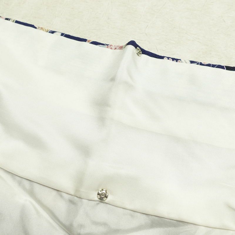 小紋 一方付 縮緬 正絹 古典柄 袷仕立て 身丈155.5cm 裄丈63.5cm 着物 青・紺_画像19