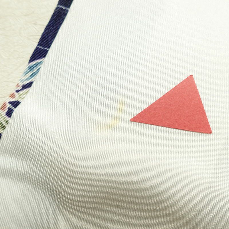 小紋 一方付 縮緬 正絹 古典柄 袷仕立て 身丈155.5cm 裄丈63.5cm 着物 青・紺_画像21