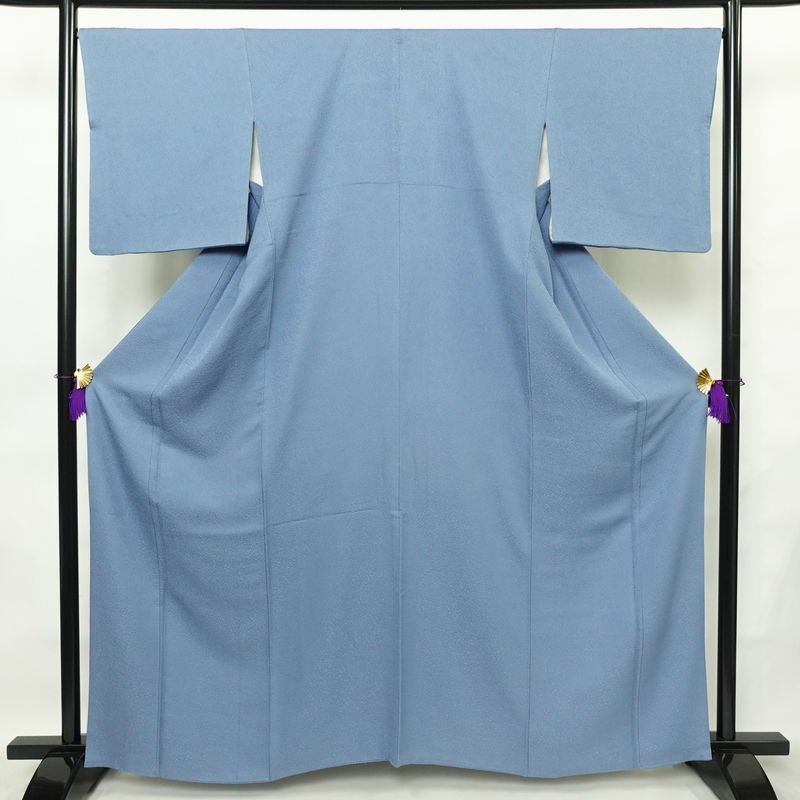 色無地 一つ紋付き 正絹 無地 袷仕立て 身丈162cm 裄丈68.5cm フォーマル 着物 青・紺_画像1