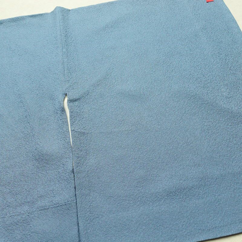 色無地 一つ紋付き 正絹 無地 袷仕立て 身丈162cm 裄丈68.5cm フォーマル 着物 青・紺_画像12