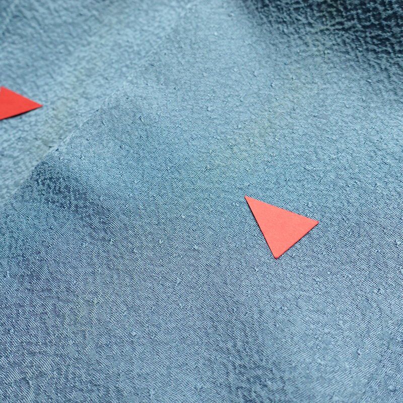 色無地 一つ紋付き 正絹 無地 袷仕立て 身丈162cm 裄丈68.5cm フォーマル 着物 青・紺_画像17