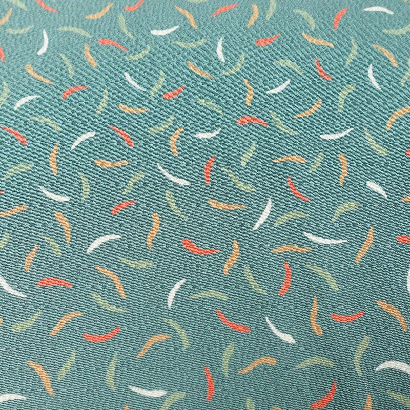 小紋 しつけ糸付き 縮緬 正絹 幾何学柄・抽象柄 袷仕立て 身丈158cm 裄丈64cm 着物 緑・うぐいす色_画像7