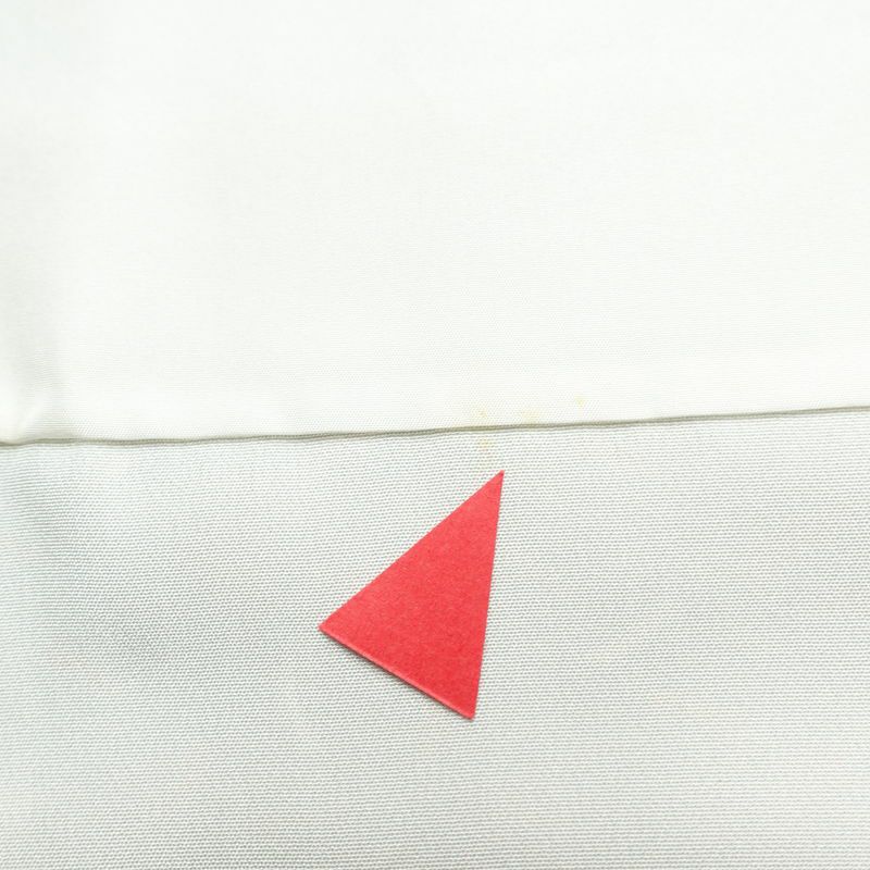 小紋 しつけ糸付き 縮緬 正絹 幾何学柄・抽象柄 袷仕立て 身丈158cm 裄丈64cm 着物 緑・うぐいす色_画像19