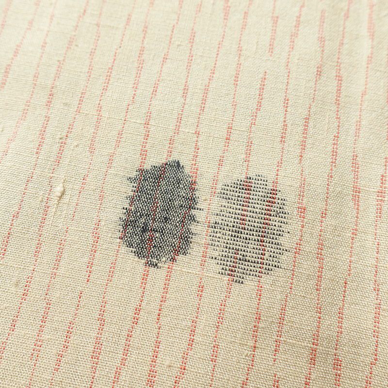 単衣 紬 正絹 幾何学柄・抽象柄 単衣仕立て 身丈158cm 裄丈66cm 着物 ベージュ_画像7