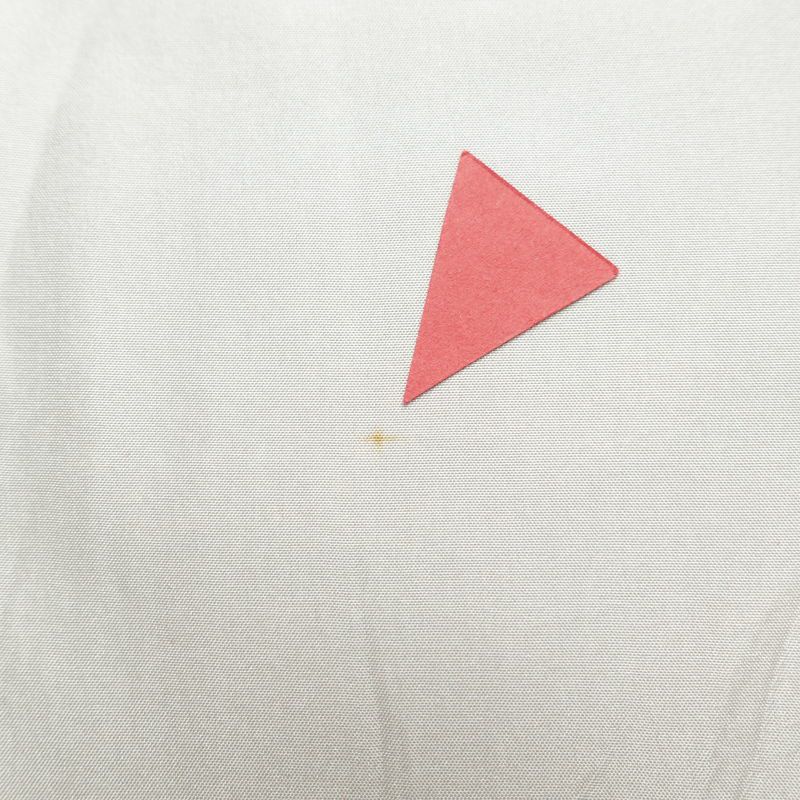 紬 正絹 幾何学柄・抽象柄 袷仕立て 身丈157.5cm 裄丈65.5cm 着物 小豆・エンジ_画像19