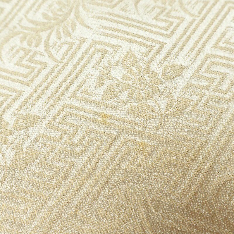 付け下げ 綸子 一つ紋付き 正絹 風景柄 袷仕立て 身丈161cm 裄丈65.5cm フォーマル 着物 ベージュ_画像16