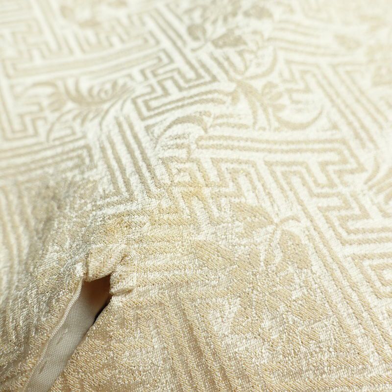 付け下げ 綸子 一つ紋付き 正絹 風景柄 袷仕立て 身丈161cm 裄丈65.5cm フォーマル 着物 ベージュ_画像17