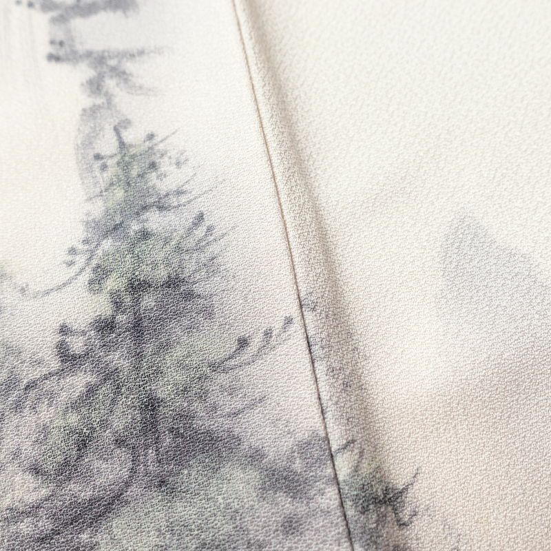 付け下げ しつけ糸付き 一つ紋付き 正絹 風景柄 袷仕立て 身丈163.5cm 裄丈67cm フォーマル 着物 ピンク_画像8