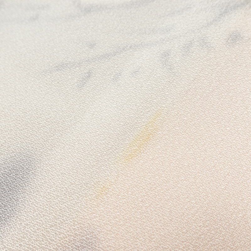 付け下げ しつけ糸付き 一つ紋付き 正絹 風景柄 袷仕立て 身丈163.5cm 裄丈67cm フォーマル 着物 ピンク_画像10