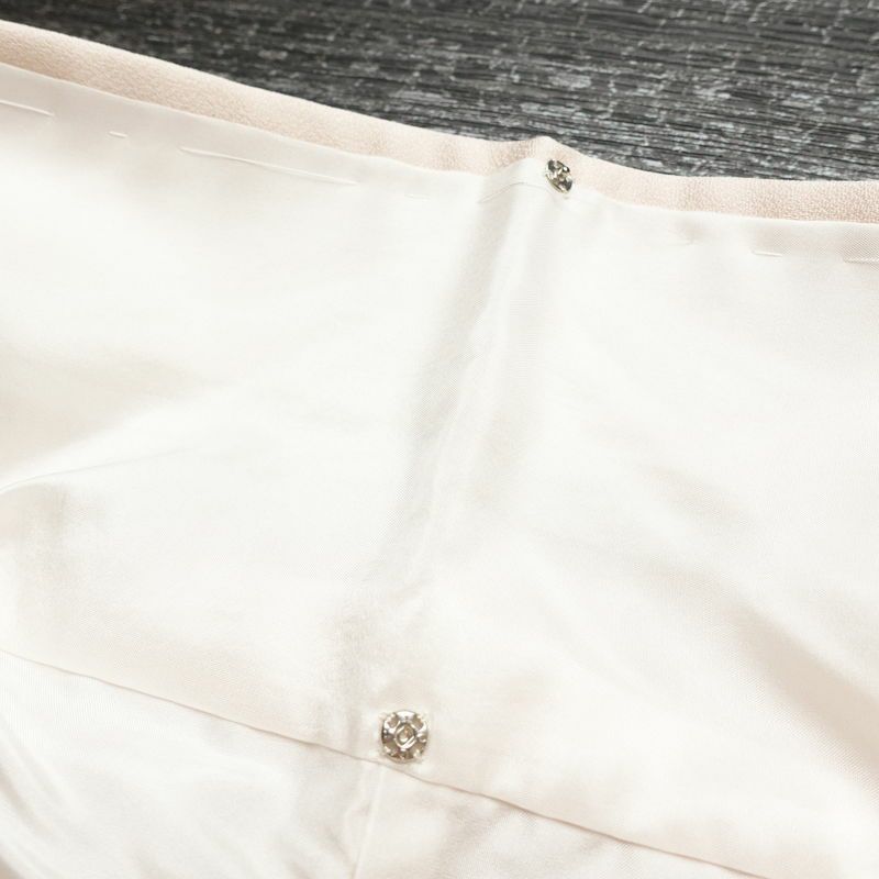 付け下げ しつけ糸付き 一つ紋付き 正絹 風景柄 袷仕立て 身丈163.5cm 裄丈67cm フォーマル 着物 ピンク_画像21