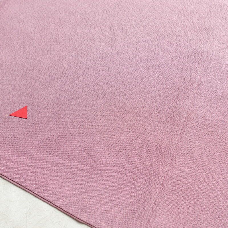 色無地 一つ紋付き 正絹 無地 袷仕立て 身丈161.5cm 裄丈67cm フォーマル 着物 ピンク_画像11